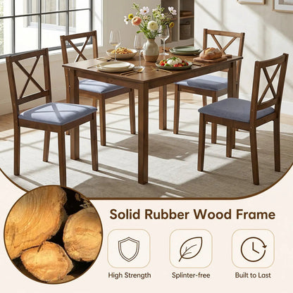 5-Piece Dining Set with Table and Chairs