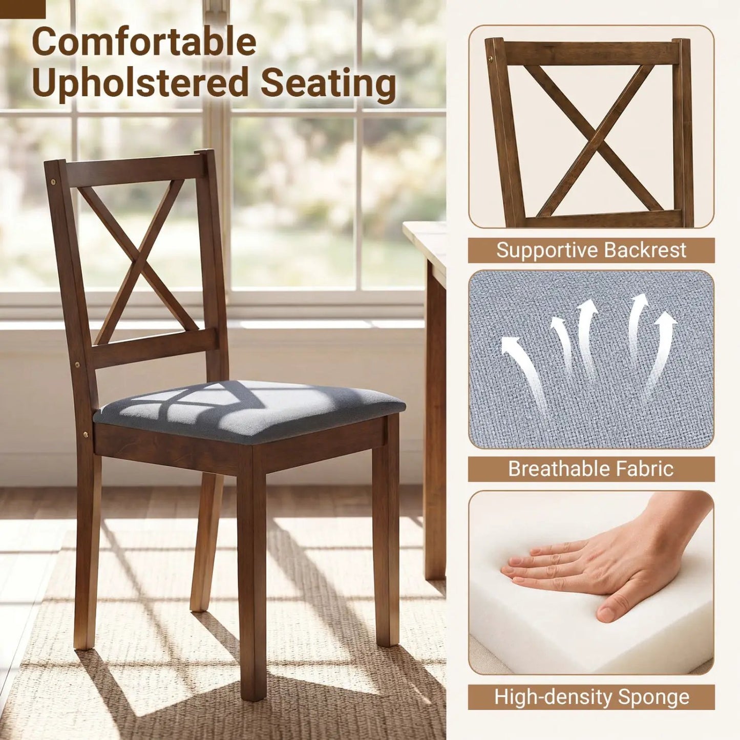 5-Piece Dining Set with Table and Chairs