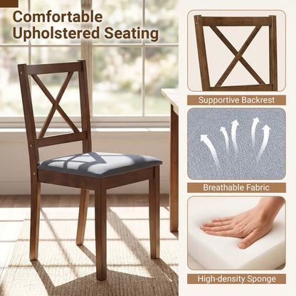 5-Piece Dining Set with Table and Chairs