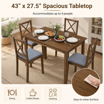 5-Piece Dining Set with Table and Chairs