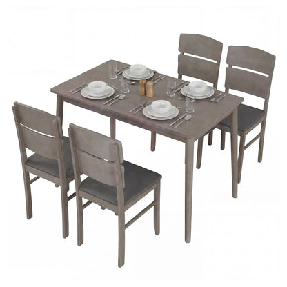 Walnut 5 Piece Dining Set With High Back Chairs