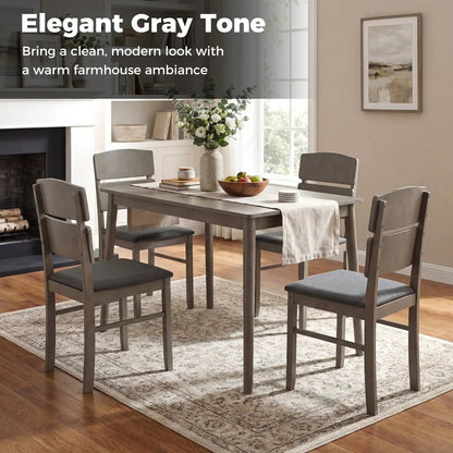 Walnut 5 Piece Dining Set With High Back Chairs