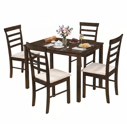 5-Piece Dining Set for 4 With Upholstered Chairs