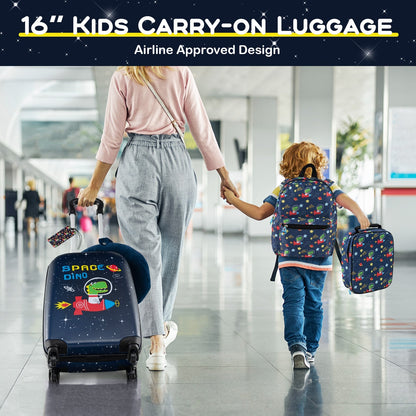 GemGear 5 piece kids luggage set with backpack space themed rolling suitcase and backpack on Tampa Home & Garden Store
