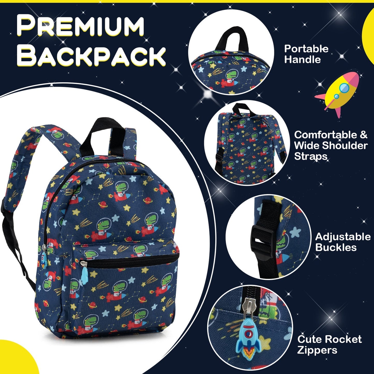 5-piece kids luggage set with navy space-print backpack GemGear on Tampa Home & Garden Store