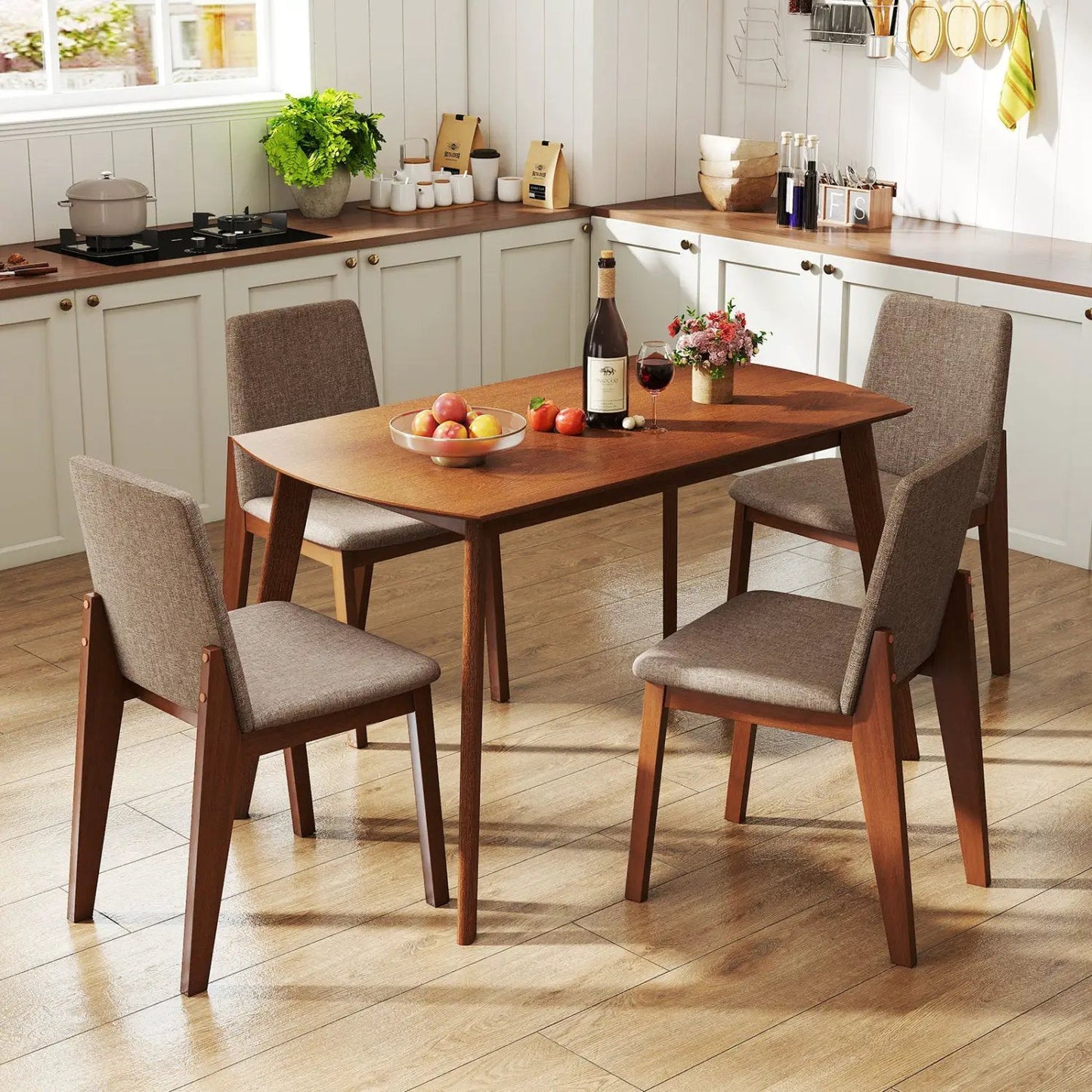 5-Piece Kitchen Table and Upholstered Chairs Set