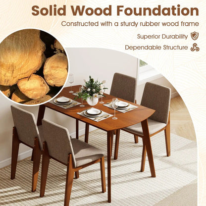 5-Piece Kitchen Table and Upholstered Chairs Set