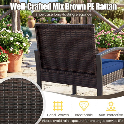 5-Piece Patio Conversation Set With 2 Ottomans
