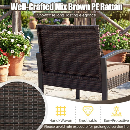5-Piece Patio Conversation Set With 2 Ottomans