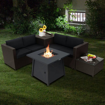 5 Piece Patio Set with 50k BTU Fire Pit Table