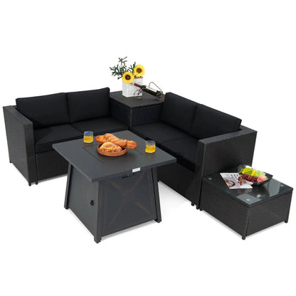 5 Piece Patio Set with 50k BTU Fire Pit Table