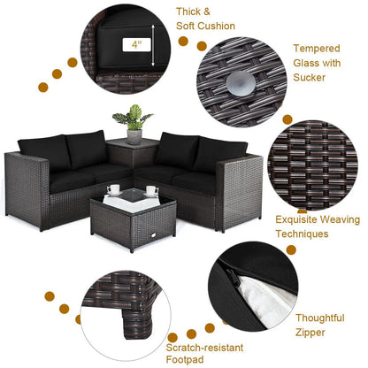 5 Piece Patio Set with 50k BTU Fire Pit Table