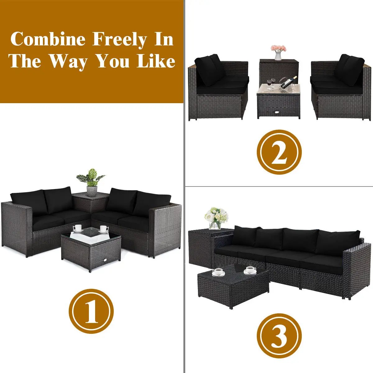 5 Piece Patio Set with 50k BTU Fire Pit Table