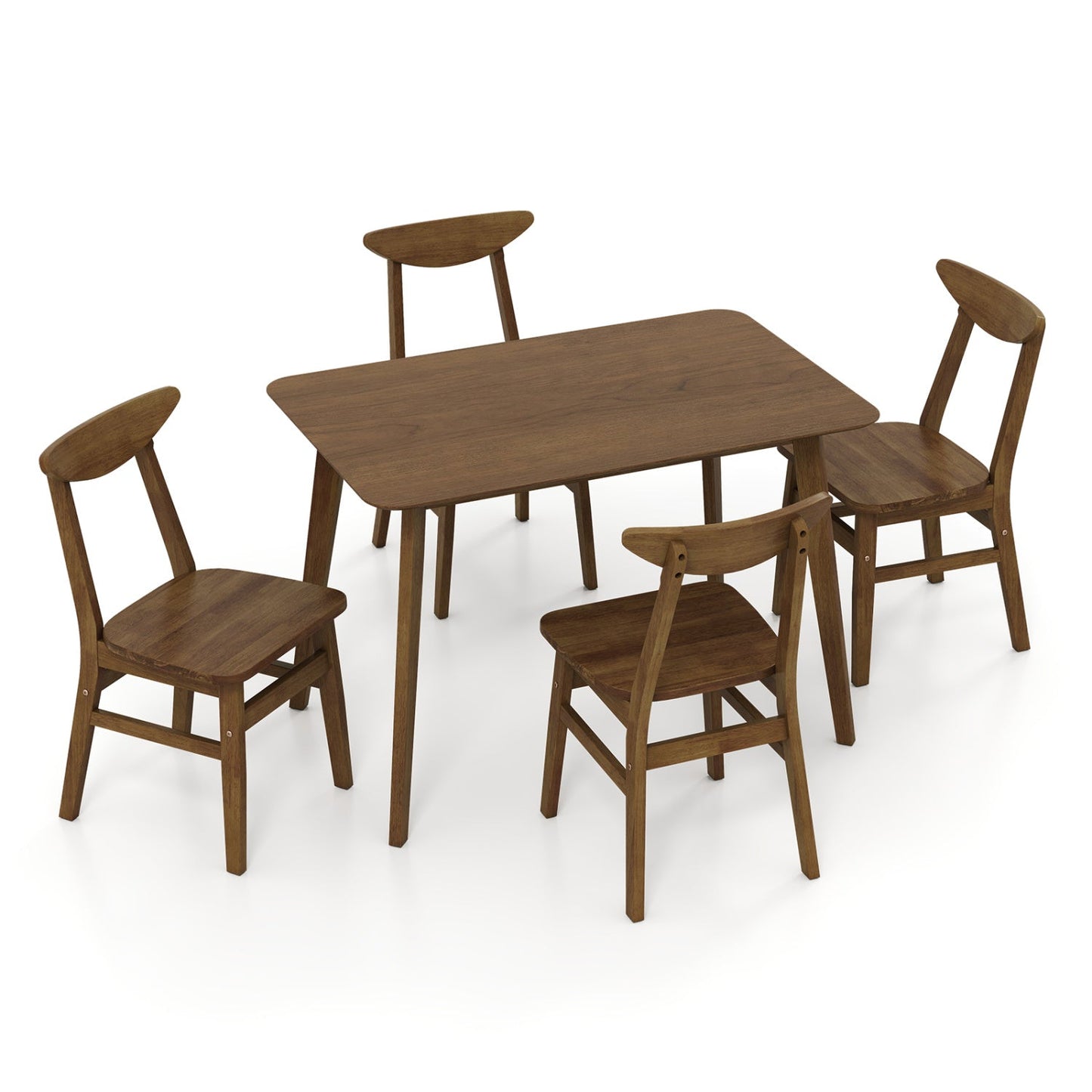 5-piece solid wood dining set for small spaces with table and four chairs in brown on Tampa Home & Garden Store