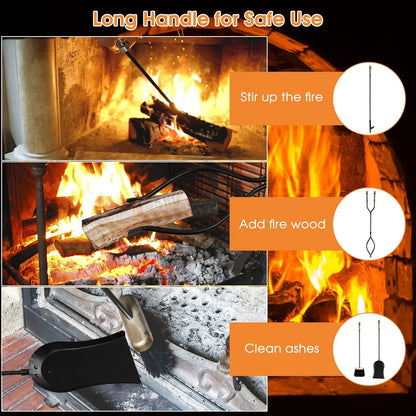 31 Inch Five Piece Hearth Tool Set for Fireplace