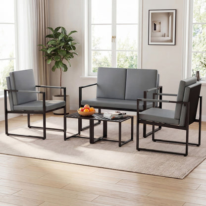 5 Pieces Living Room Set with 2 Accent Chairs and 2 Coffee Tables