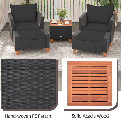 DirectDeals 5-Piece Patio Conversation Set with Storage Table in dark PE rattan on Tampa Home & Garden Store