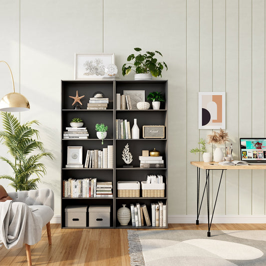 5-Shelf Storage Bookcase Modern Multi-Functional Display Cabinet Furniture-Black - Tampa Home & Garden Store