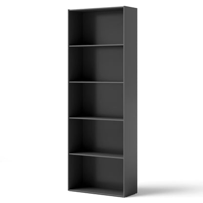 Estantería de almacenamiento de 5 estantes Mueble expositor moderno multifuncional-Negro