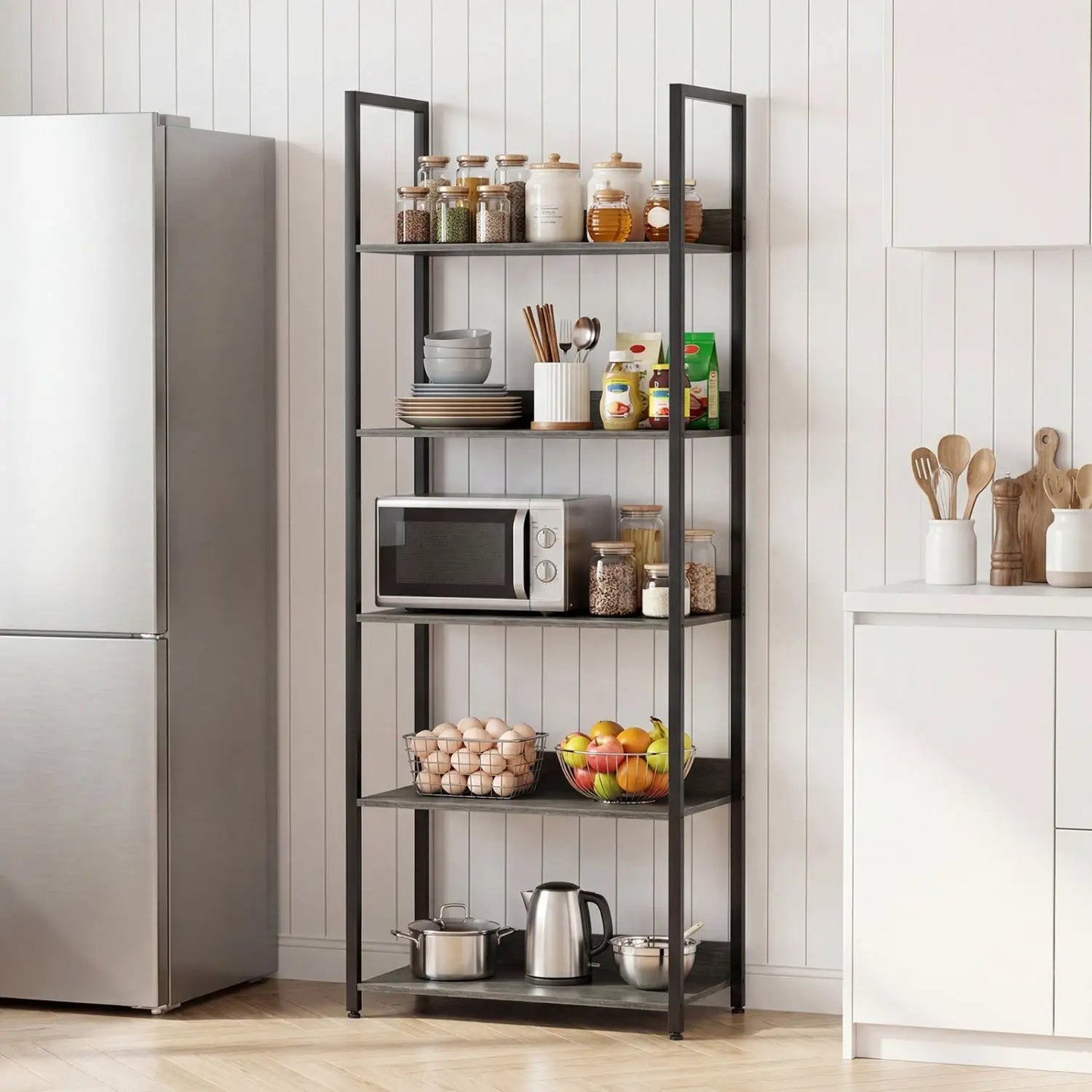 5-Tier Bookshelf Tall Wooden Open Bookcase
