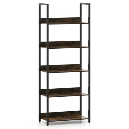 5-Tier Bookshelf Tall Wooden Open Bookcase