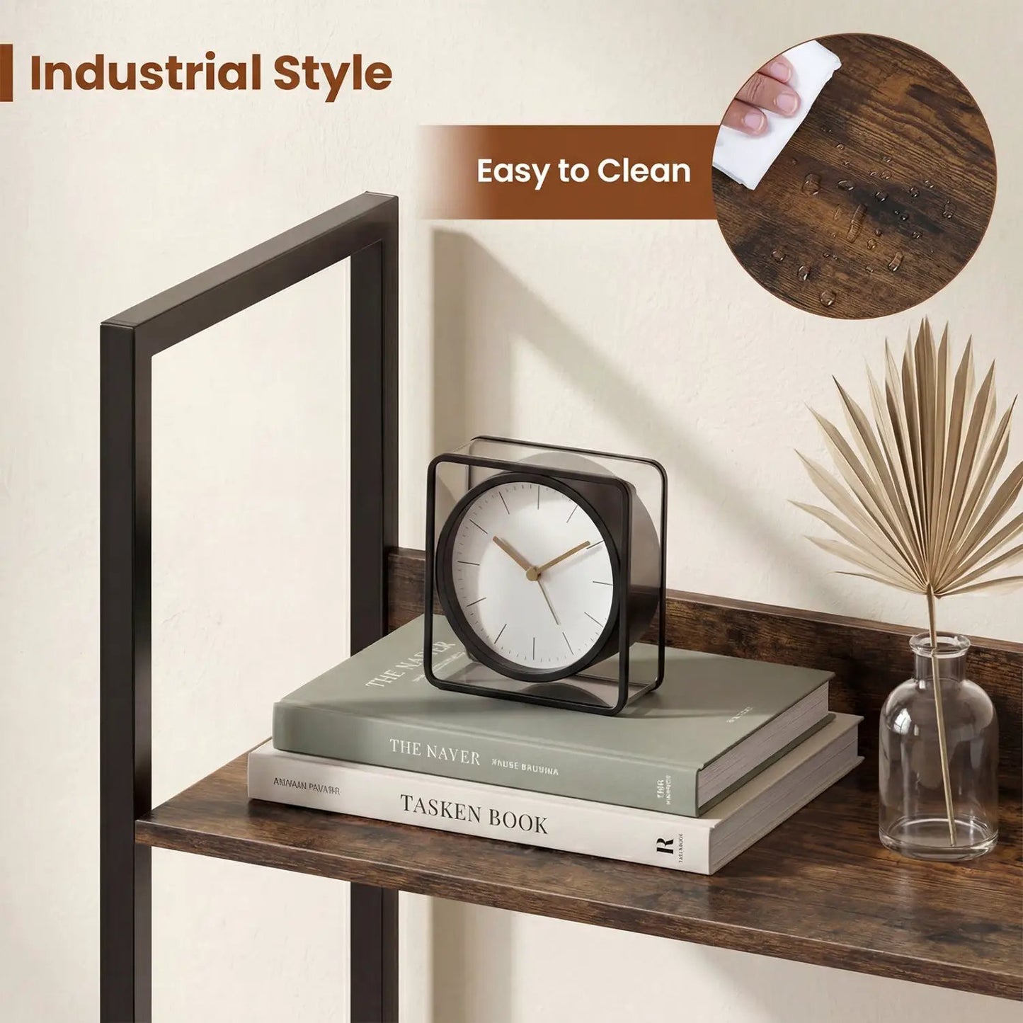 5-Tier Bookshelf Tall Wooden Open Bookcase