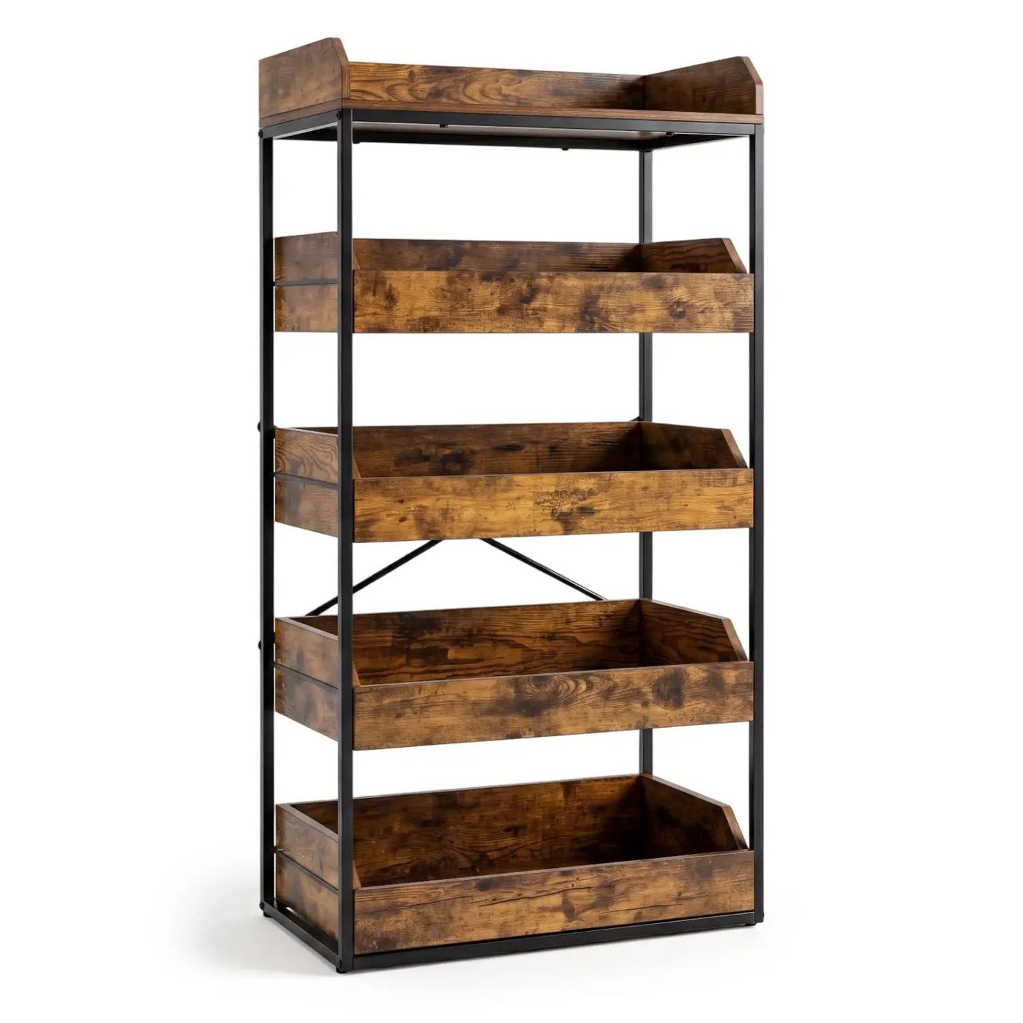 Five Tier Food Storage Rack with Pull Out Drawers