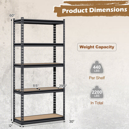 5-Tier Garage Shelving Unit Heavy Duty Metal