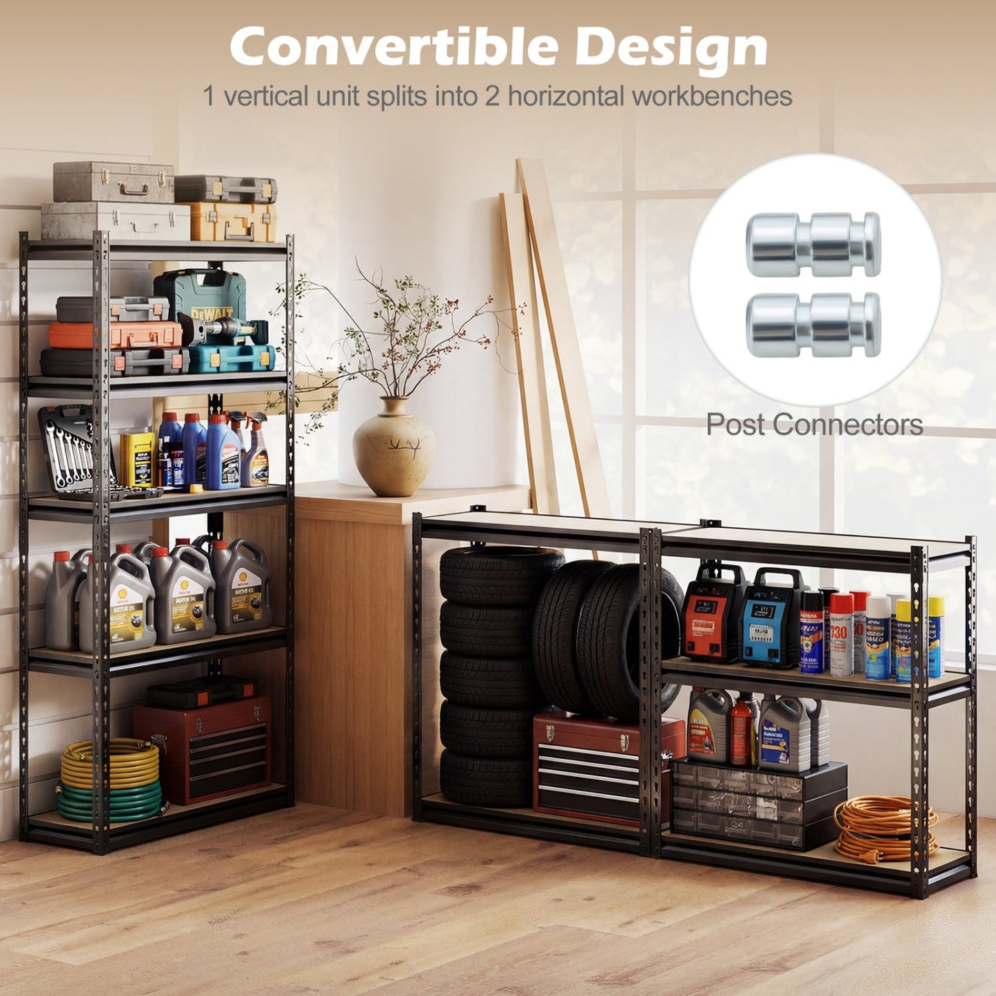 5-Tier Garage Shelving Unit Heavy Duty Metal