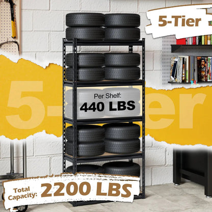 5-Tier Garage Shelving Unit Heavy Duty Metal