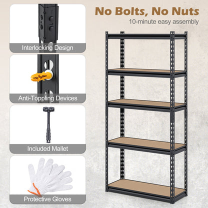 5-Tier Garage Shelving Unit Heavy Duty Metal