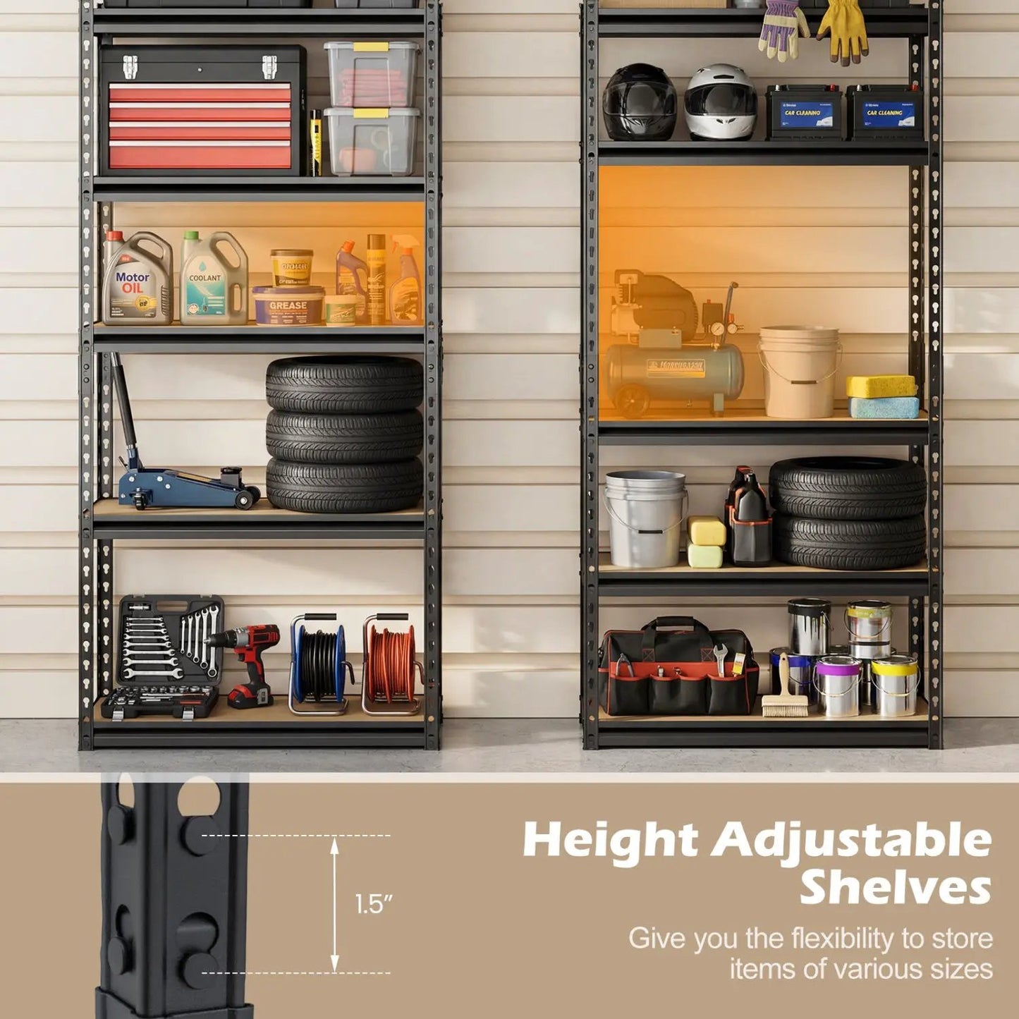 5-Tier Garage Shelving Unit Heavy Duty Metal
