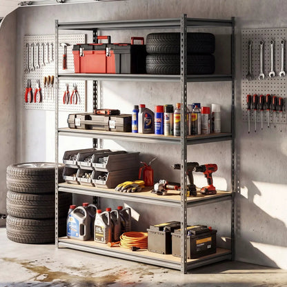 Five Tier Garage Shelving Unit 2200 Lbs Capacity