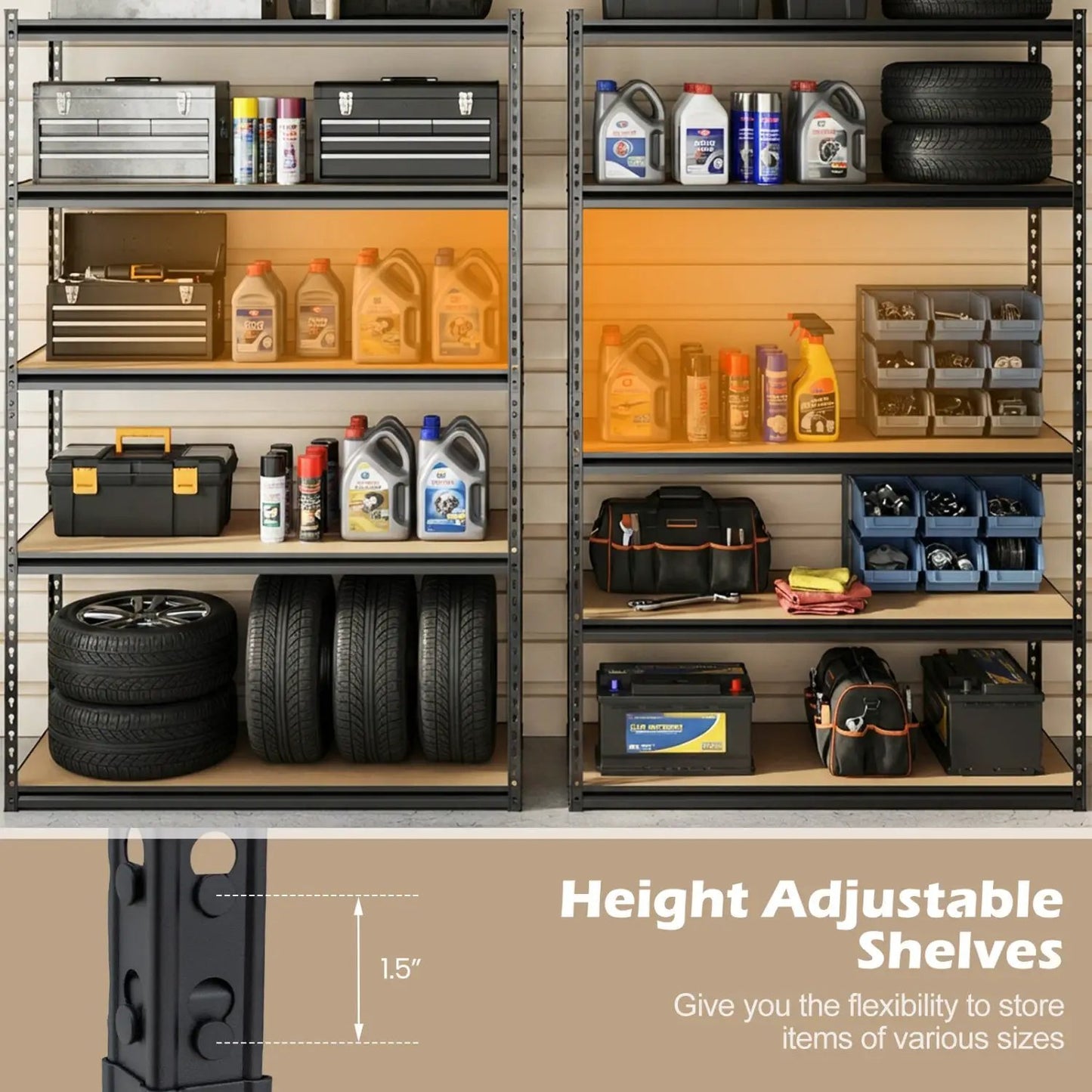 5-Tier Garage Shelving Unit for Warehouse