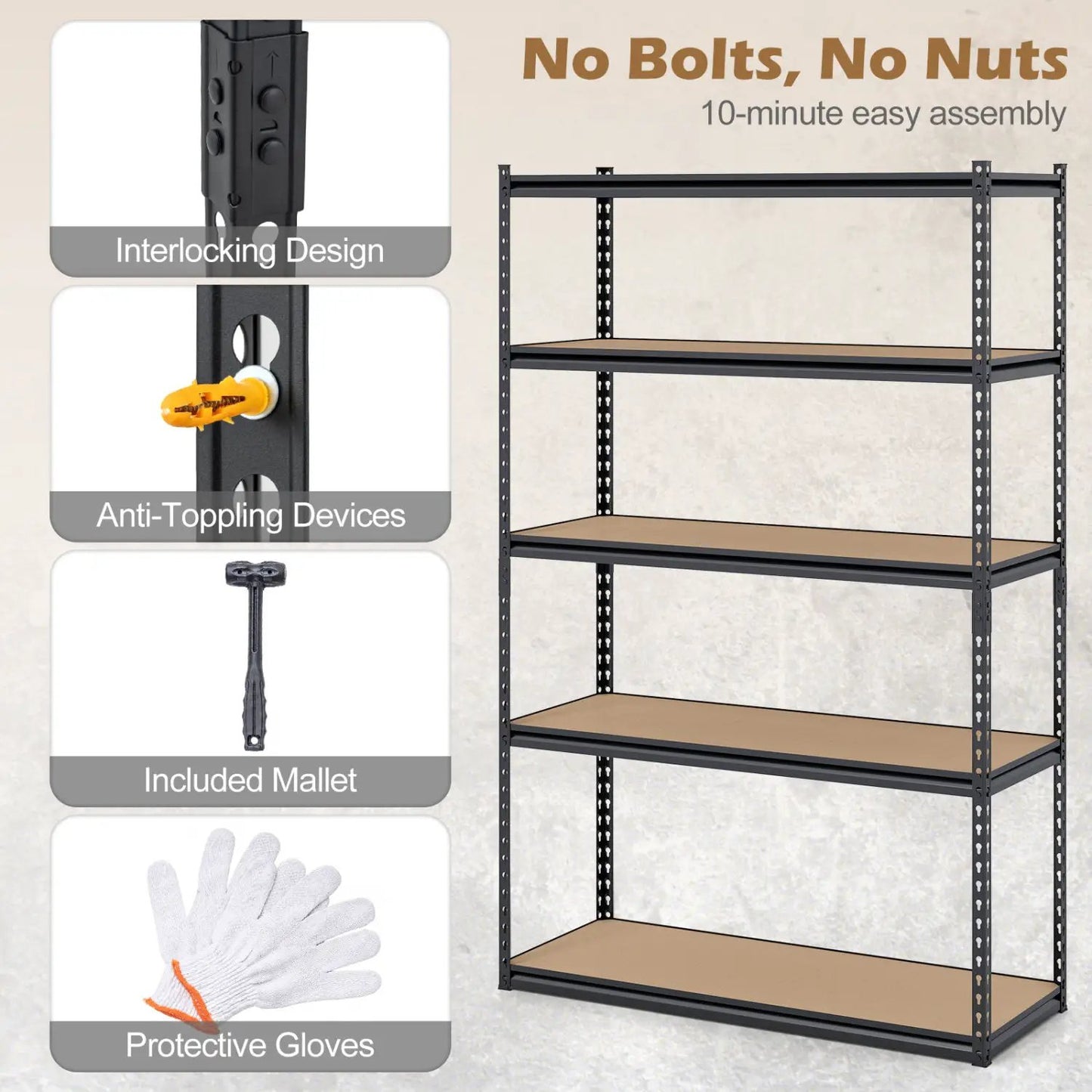 5-Tier Garage Shelving Unit for Warehouse