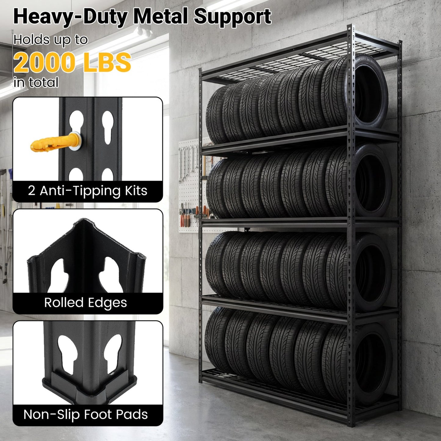 5 Tier Heavy Duty Rack with Adjustable Shelves