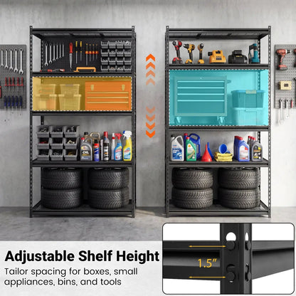 5 Tier Heavy Duty Rack with Adjustable Shelves