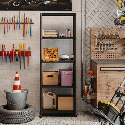 4-Tier Heavy-Duty Plastic Storage Shelves Freestanding Garage Shelving Unit