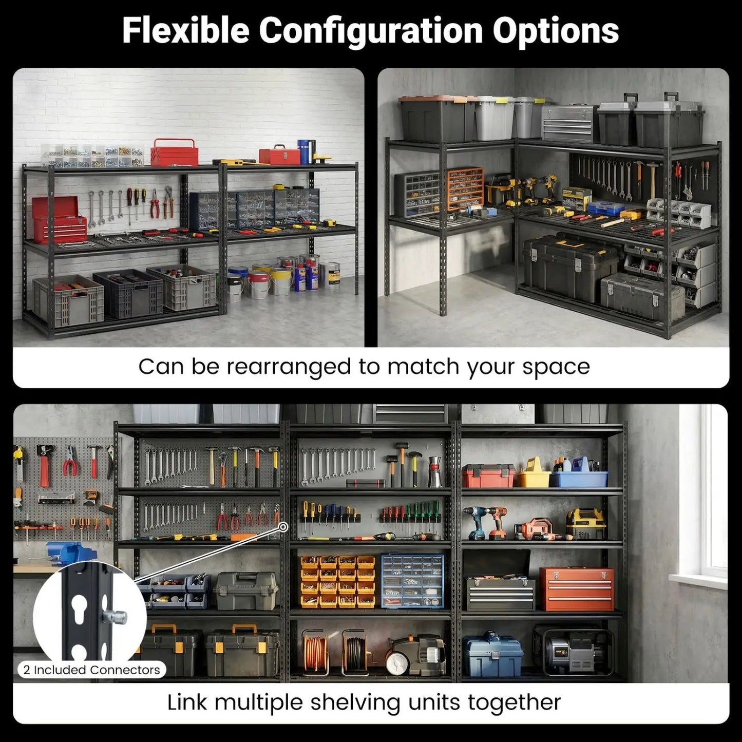 5-Tier Metal Shelving Unit with 2000 lbs Capacity