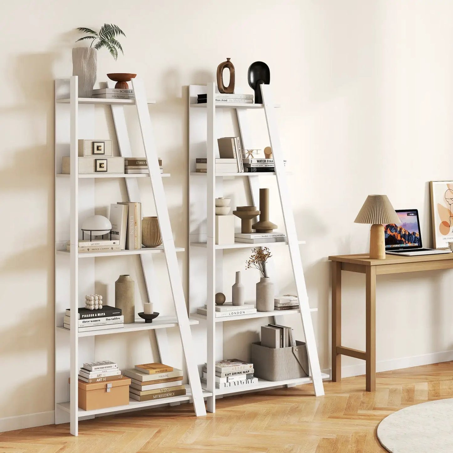 5-Tier Bookshelf for Small Spaces, Tall Narrow