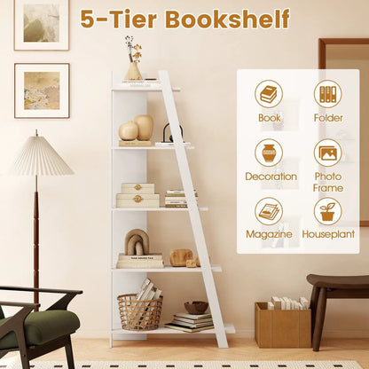5-Tier Bookshelf for Small Spaces, Tall Narrow
