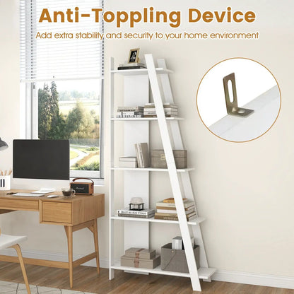5-Tier Bookshelf for Small Spaces, Tall Narrow