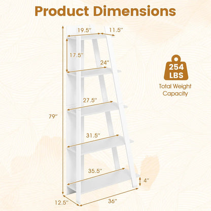 5-Tier Bookshelf for Small Spaces, Tall Narrow
