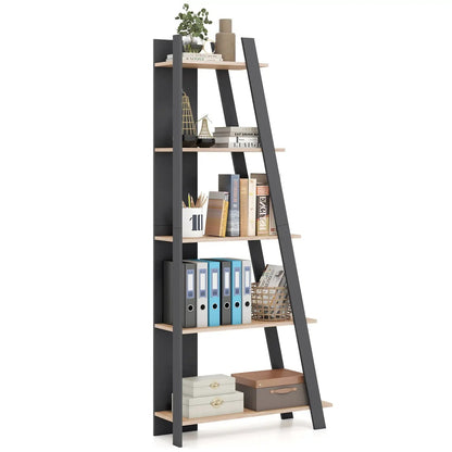 5-Tier Bookshelf for Small Spaces, Tall Narrow