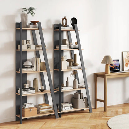 5-Tier Bookshelf for Small Spaces, Tall Narrow