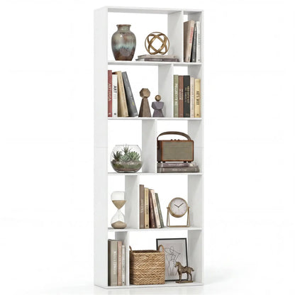 5-Tier Bookshelf with Open Back and Anti-Tipping