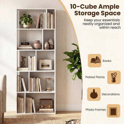 5-Tier Bookshelf with Open Back and Anti-Tipping