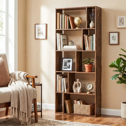 5-Tier Bookshelf with Open Back and Anti-Tipping