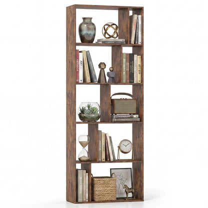 5-Tier Bookshelf with Open Back and Anti-Tipping