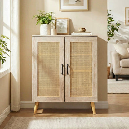 5-Tier Rattan Shoe Cabinewith 3 Removable Shelves